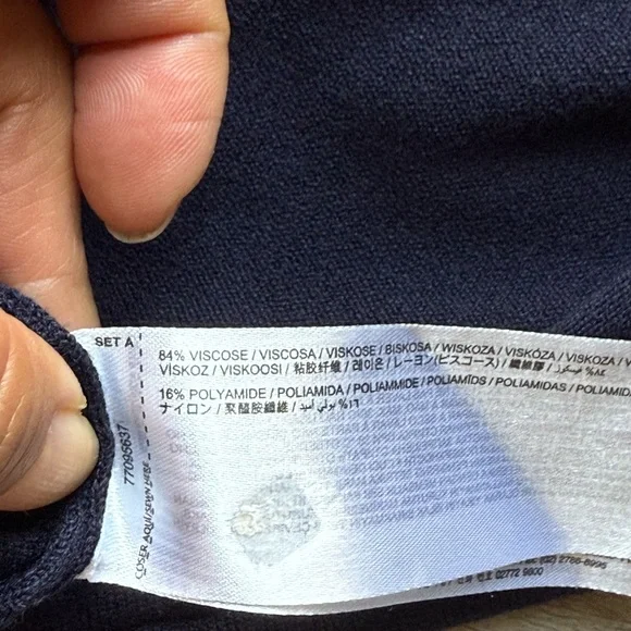 MNG Mango Striped Fine Knit Short Sleeves Top Size L Navy Blue And White - Picture 7 of 8